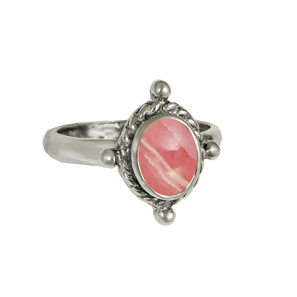 Sterling Silver Ring With Rhodocrosite Size 7